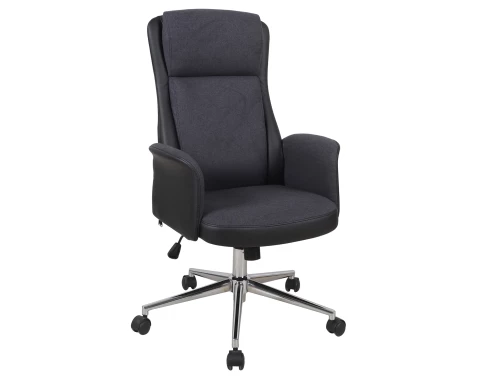Kancelárské kreslo Lindau, černá ekokože/tmavo šedá látka%