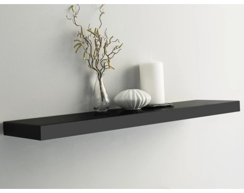 E-shop Polica na stenu Shelvy 80 cm, čierna%