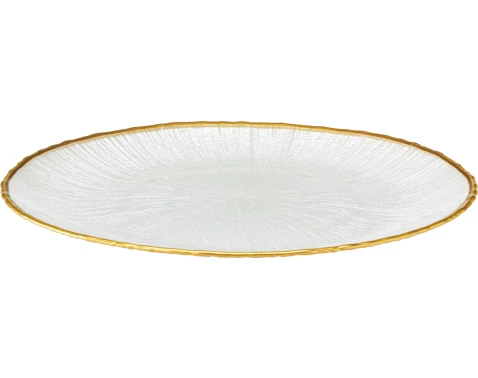 E-shop Dezertný tanier Dia 21 cm, biela/zlatá%
