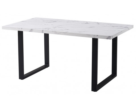 Jedálenský stôl Maurizio 160x90 cm, biely mramor%