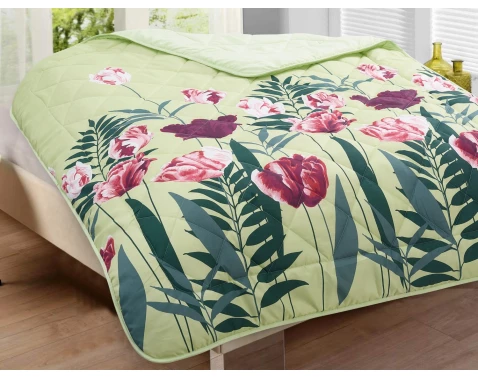 Letná prikrývka Zelená, tulipány%