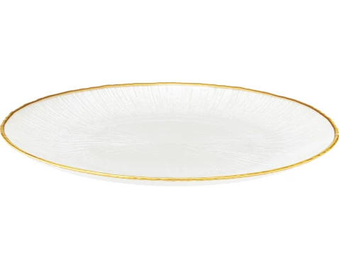 Plytký tanier Dia 28 cm, biela/zlatá%