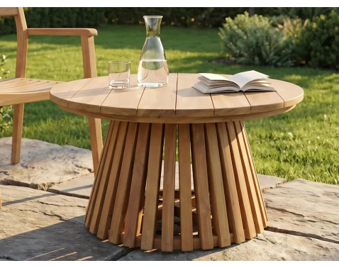 E-shop Okrúhly záhradný stolík Manado, 70 cm, teak%