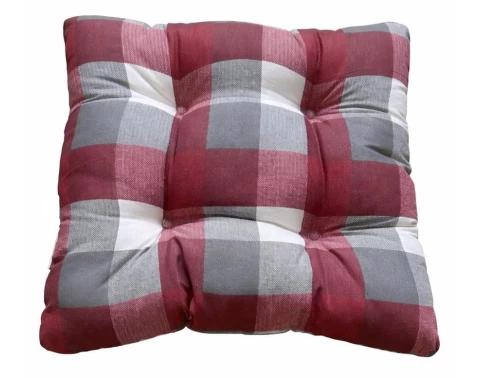 E-shop Záhradný podsedák Karo 40x40 cm, vínový/sivý%