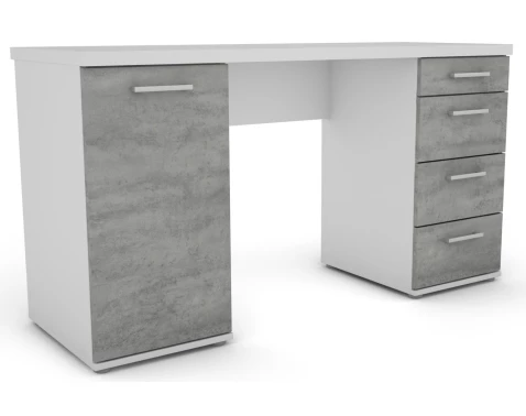 Písací stôl Walter, biely/šedý betón%