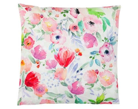E-shop Dekoračný vankúš Akvarel kvety 45x45 cm, zamat%