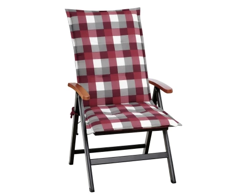 E-shop Záhradný podsedák Karo 50x118 cm, vínový/sivý%