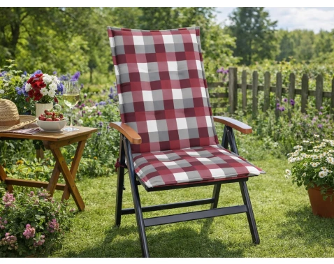 Záhradný podsedák Karo 50x118 cm, vínový/sivý%