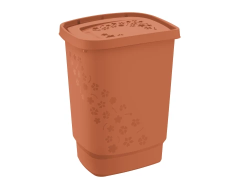 Kôš na bielizeň Flowers 55 l, terakota%