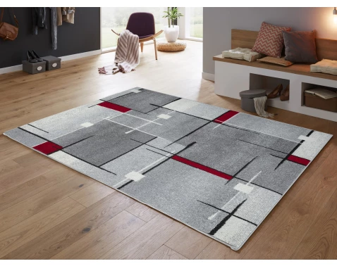 E-shop Koberec Thales 80x140 cm, šedo-červený%
