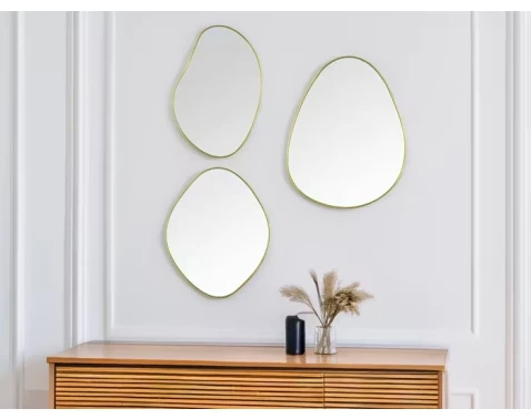 Set nástenných zrkadiel (3 ks) Viola, zlaté%