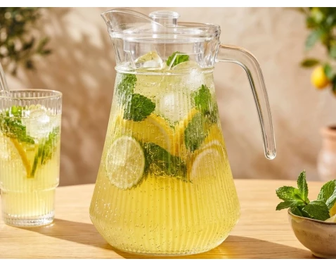 E-shop Sklenený džbán 1,5 l, rebrovaný%