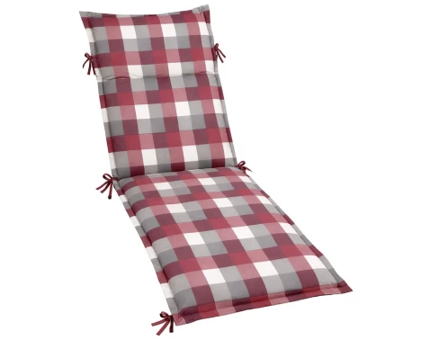 E-shop Záhradný podsedák na lehátko Karo 60x190 cm, vínový/sivý%