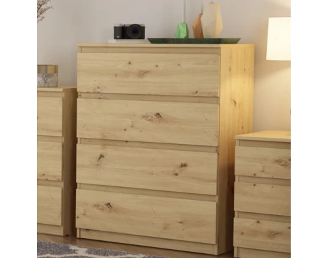E-shop Komoda so 4 zásuvkami Carlos, dub artisan, 75 cm%