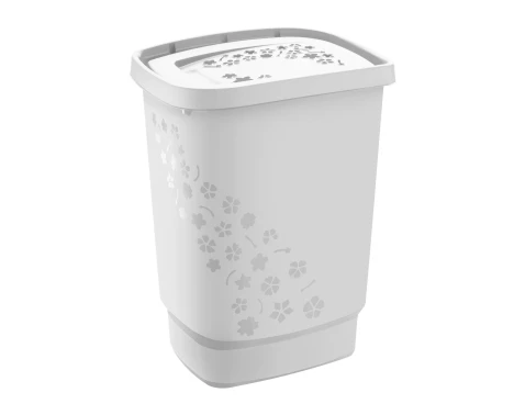 Kôš na bielizeň Flowers 55 l, biely%