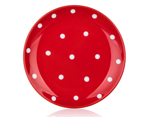 Dezertný tanier Dots 18,6 cm, červená bodkovaný%