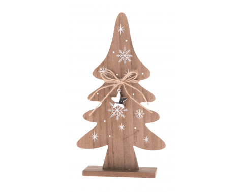 Vianočné dekorácie drevený stromček, 28 cm%