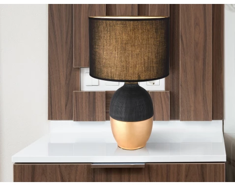 Stolná lampa Valentino, čierna/zlatá%