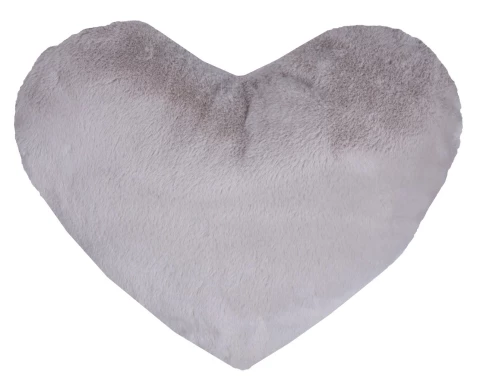 E-shop Dekoračný vankúš Srdce 30x40 cm, strieborný,imitácia králičej kožušiny%