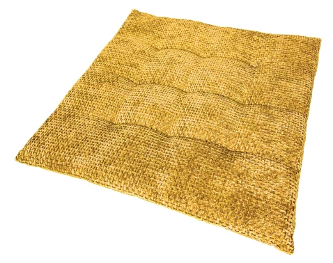 E-shop Podsedák na stoličky Chenille Cross 40x40 cm, žltý%