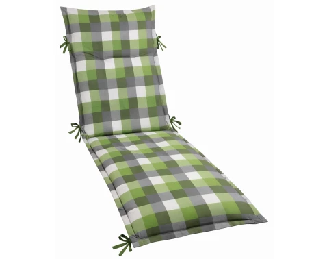 E-shop Záhradný polster na lehátko Karo 60x190 cm, zelený/šedý%