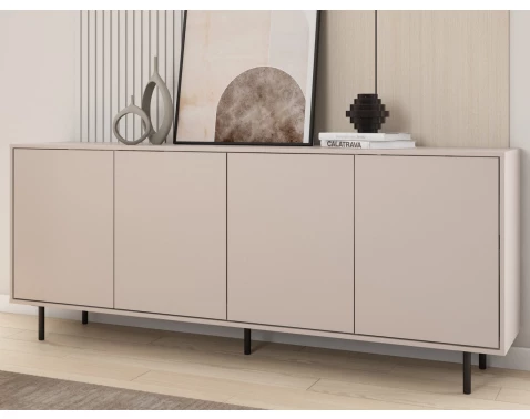 E-shop Široká skrinka Flax, 200 cm, béžová kašmír%