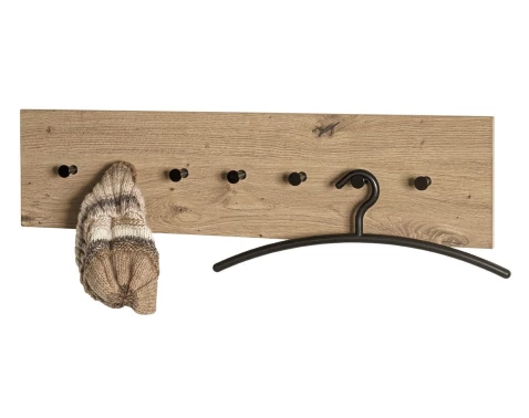 E-shop Vešiak na stenu Parma, šírka 80 cm, dub/čierny%
