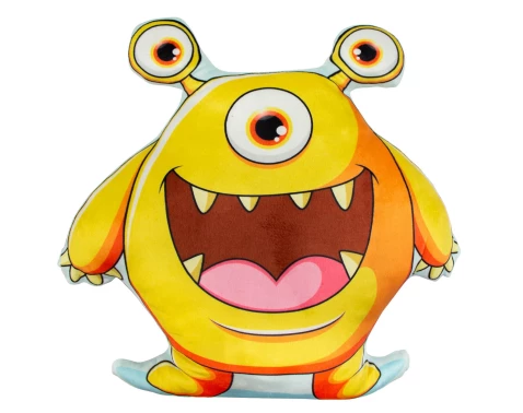 Detský dekoračný vankúš Príšerka, žltá%