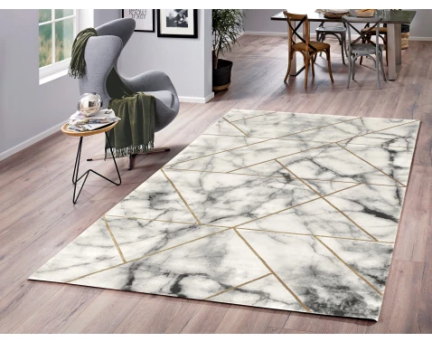 E-shop Koberec Craft 80x150 cm, mramorový dizajn, šedo-zlatý%