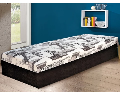 E-shop Posteľ Hurikán 80x200 cm, čierna/biela%