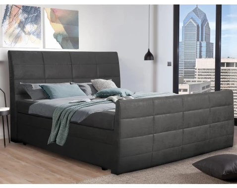 E-shop Posteľ boxspring Bonny 180x200 cm, antracitová vintage látka%