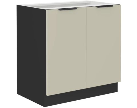 E-shop Dolná kuchynská skrinka Arona, 80 cm, kašmírová/čierna%