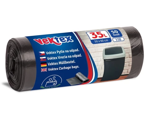 E-shop Vrecia na odpadky Vektex 35 l, 50 ks, čierne%