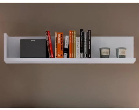 E-shop Nástenná polica Lyon 120 cm, biely lesk%
