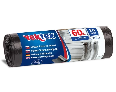 E-shop Vrecia na odpadky Vektex 60 l, 20 ks, čierne%