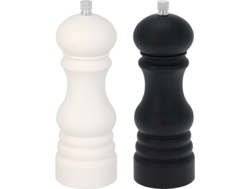 Soľnička a korenička 17,5 cm, čierna/biela%