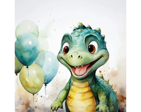 E-shop Detský obraz Veselý dino, 35x35 cm%