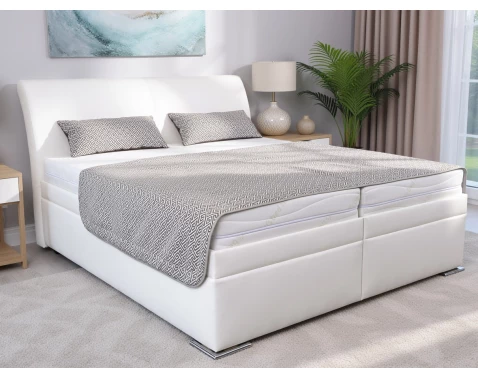 E-shop Posteľ Dezra 180x200 cm, biela ekokoža%