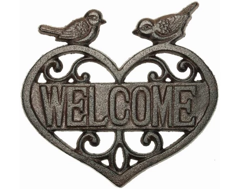 Nástenná dekorácia Welcome, litina%