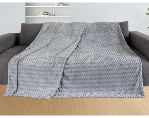 Deka Cashmere touch Big Dots 220x240 cm, strieborná%