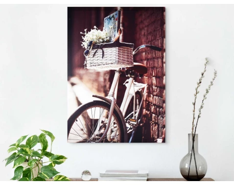 E-shop Obraz na plátne Bicykel s košíkom, 50x70 cm%