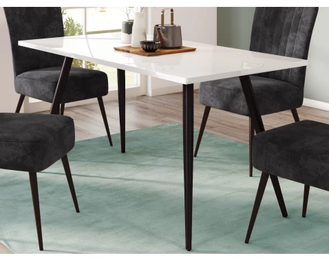E-shop Jedálenský stôl Anika 140x80 cm, biely lesk%
