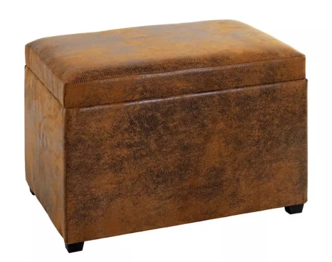 E-shop Úložná truhla na sedenie Miguel, hnedá vintage ekokoža%