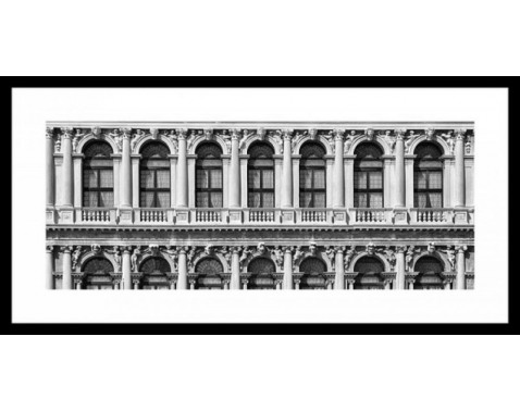 Rámovaný obraz Ca\'rezzonico Palazzo 80x40 cm, čiernobiely%
