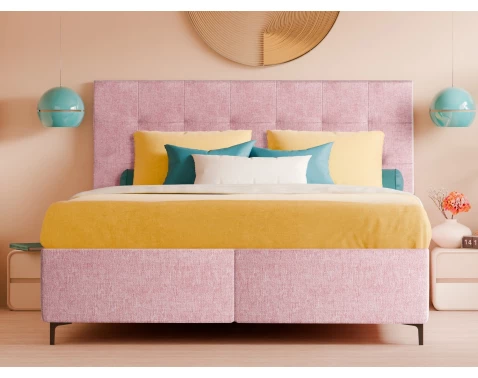 E-shop Posteľ s úložným priestorom Dora 180x200 cm, ružová látka%