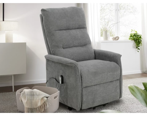 Kreslo s elektrickým polohováním Mirador, šedá látka%