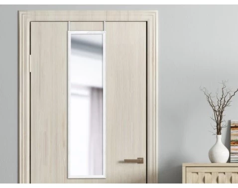 E-shop Závesné zrkadlo na dvere Bea 30x120 cm, biele%