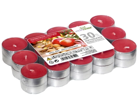 Súprava čajových sviečok vôňa jablko škorica, 30 ks%