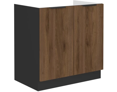 E-shop Kuchynská drezová skrinka Monza, 80 cm, orech/čierna%