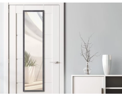 E-shop Závesné zrkadlo na dvere Bea 30x120 cm, čierne%